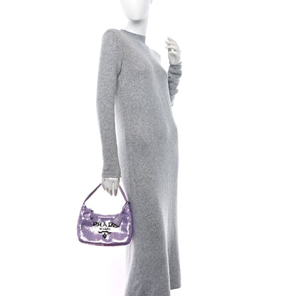 Prada Paillettes Sequin Mini Re-Edition 2000 Bag Lilium Black 2 of 9