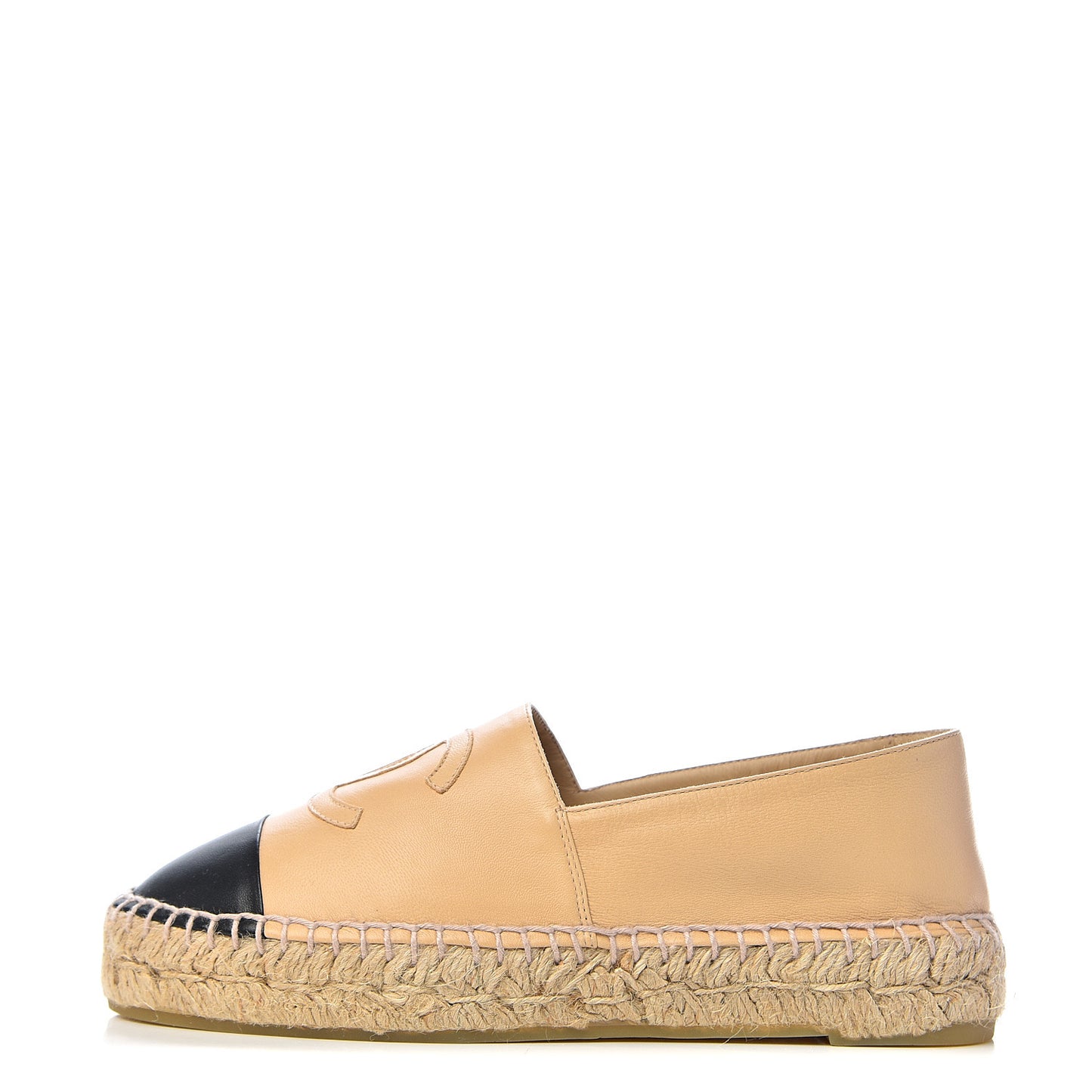 Lambskin CC Espadrilles 37 Beige Black