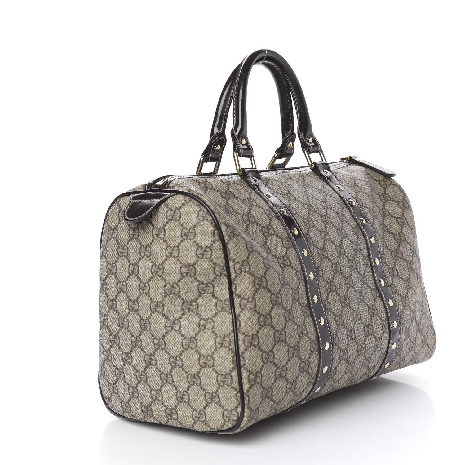 Gucci Monogram Guccissima Hearts Studded Medium Joy Boston Dark Brown 3 of 12