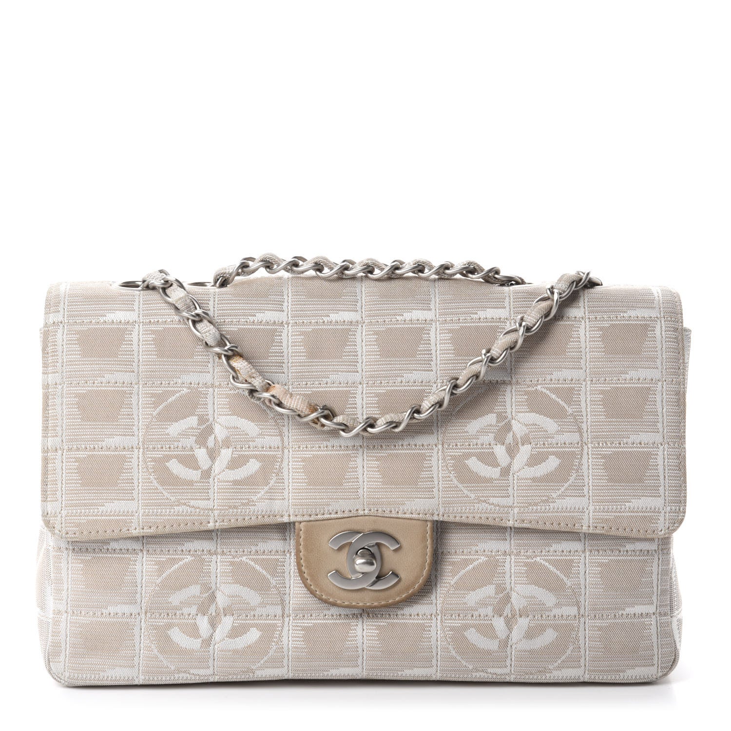 Chanel Nylon Medium Travel Flap Light Beige 1 of 17
