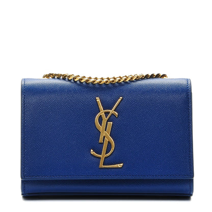 Saint Laurent Grain De Poudre Small Classic Monogram Kate Satchel Royal Blue 1 of 8