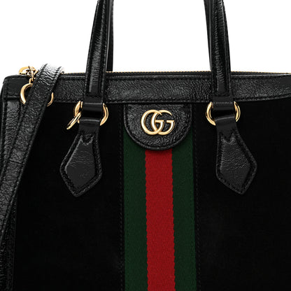 Gucci Suede Patent GG Web Small Ophidia Tote Bag Black 8 of 14