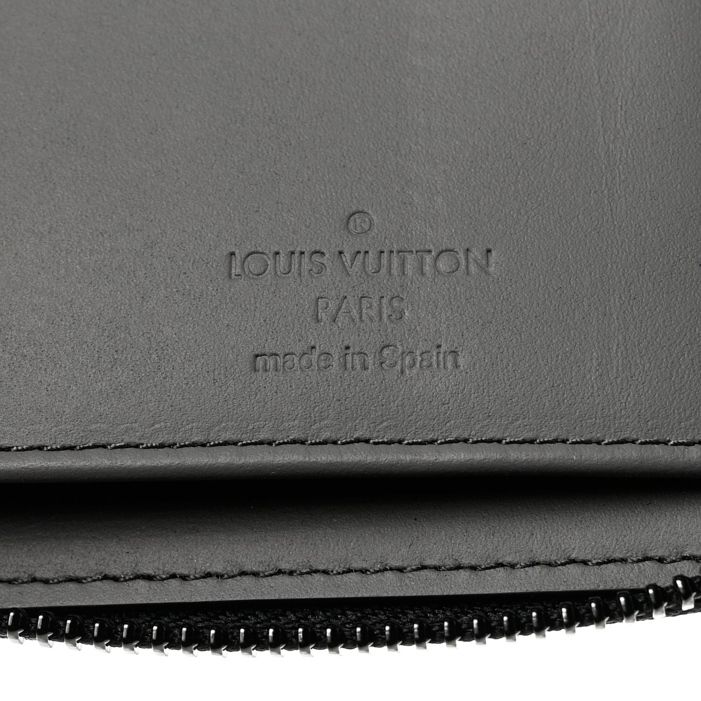 Calfskin Monogram Shadow Vertical Zippy Wallet Anthracite Gray