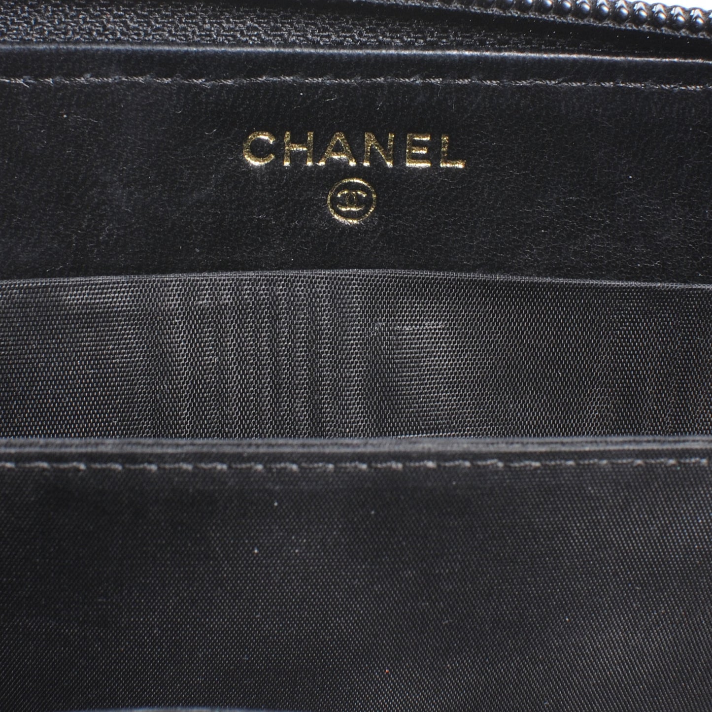 Caviar Zip Around Wallet Black