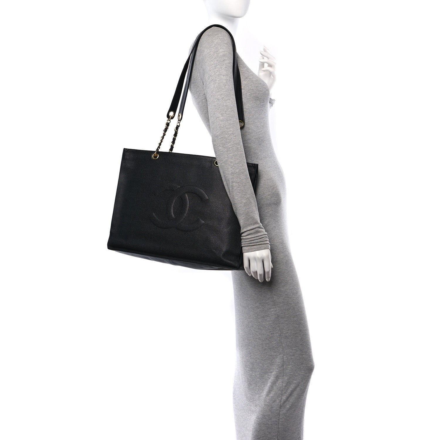 Chanel Caviar CC Shopper Tote Black 2 of 10