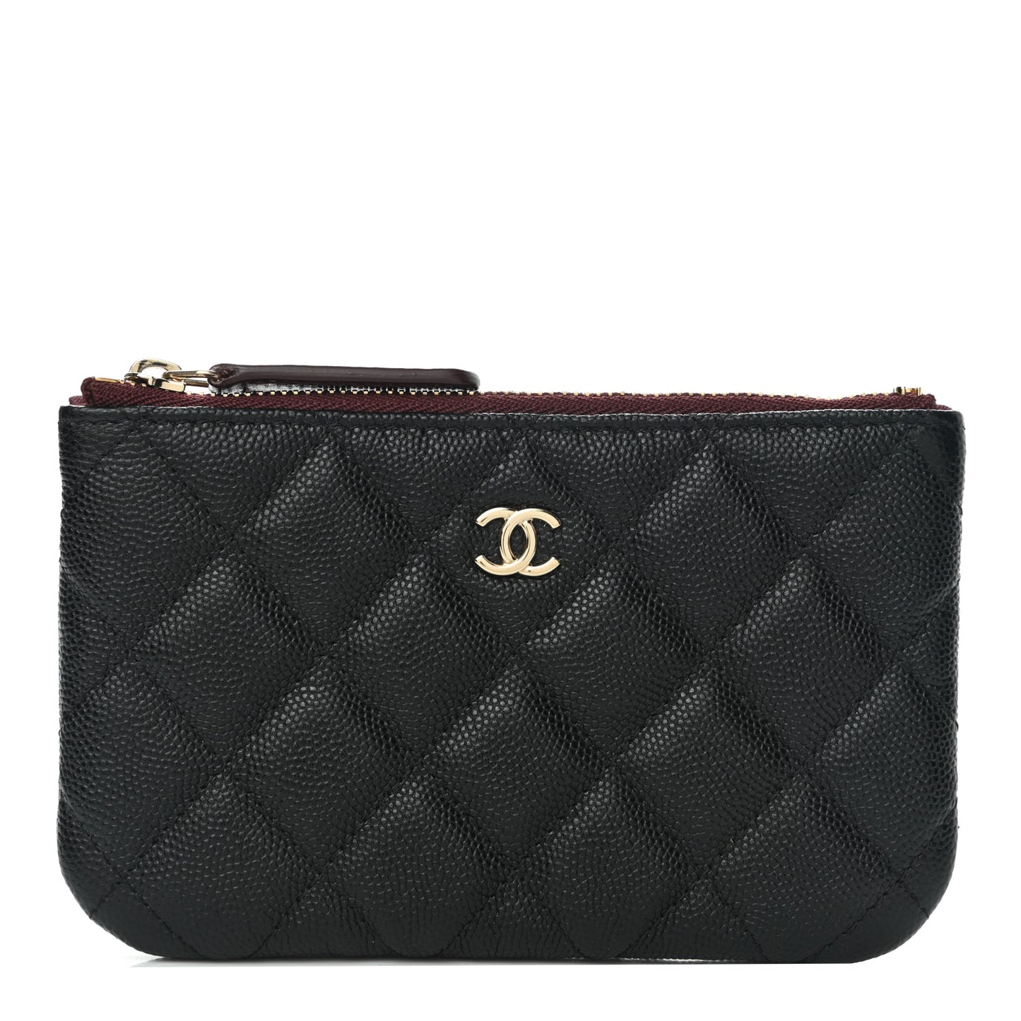 Caviar Quilted Small Cosmetic Case Black