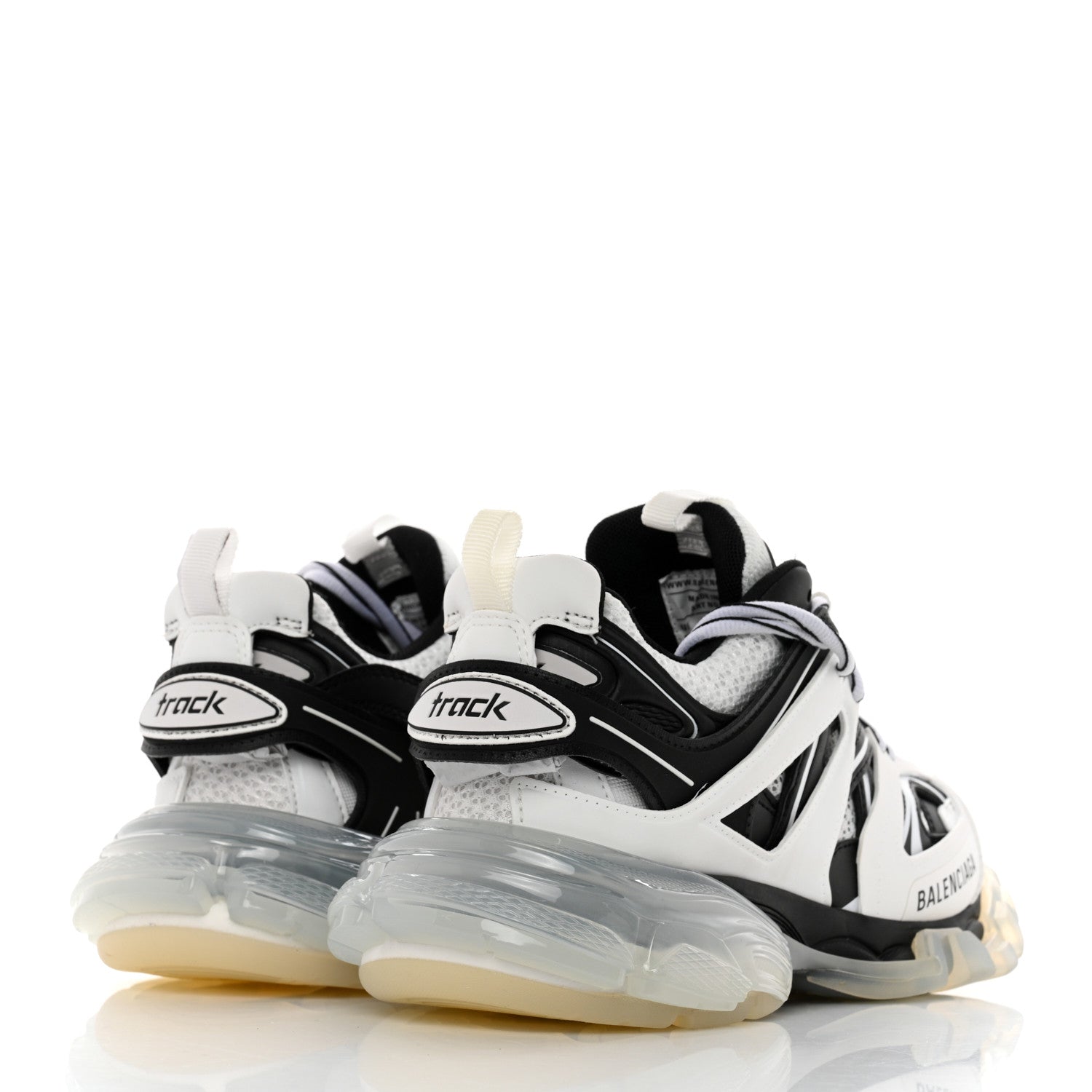 Balenciaga Rubber Mesh Fabric Bi-Color Clear Sole Womens Track Sneakers 37 White Black 4 of 9