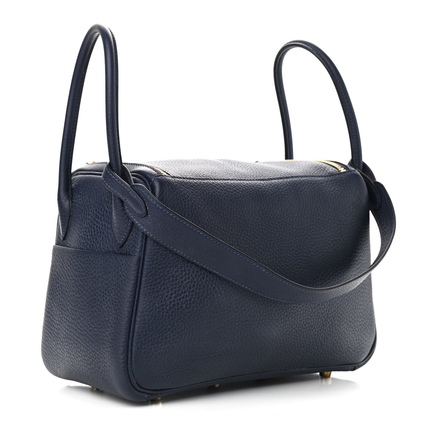Hermes Taurillon Clemence Lindy 26 Bleu Nuit 3 of 12