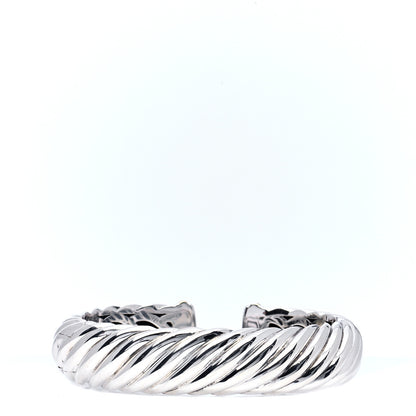David Yurman Sterling Silver 18K Yellow Gold 15mm Sculpted Cable Cuff Bracelet 3 of 5