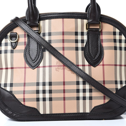 Burberry Haymarket Check Small Orchard Bowling Bag Chocolate 8 of 18
