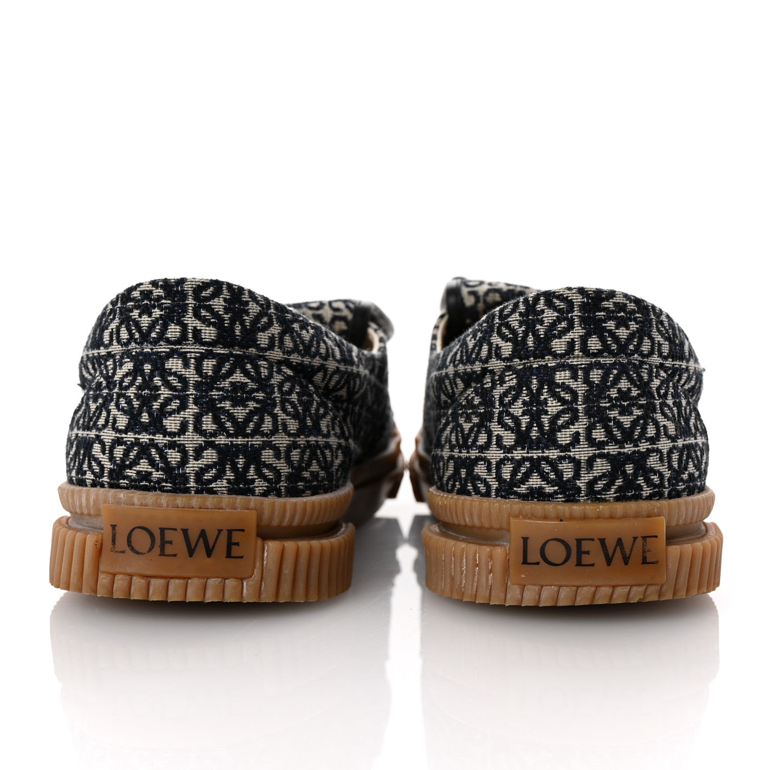 Loewe Jacquard Anagram Calfskin Flap Sneakers 41 Navy 6 of 10