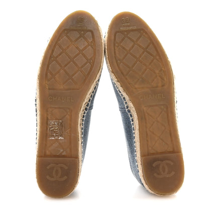 Chanel Denim CC Espadrilles 39 Blue Black 6 of 9