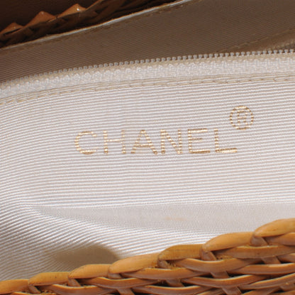 Chanel Straw Bag w Tortoise CC Lock 8 of 10