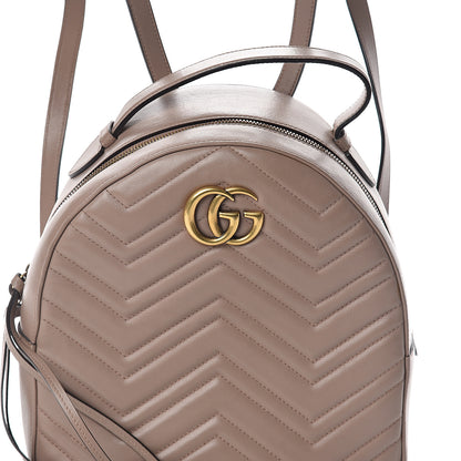 Gucci Calfskin Matelasse GG Marmont Dome Backpack Porcelain Rose 6 of 8