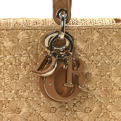 Christian Dior Raffia Floral Cannage Medium Lady D-Joy Natural 8 of 10