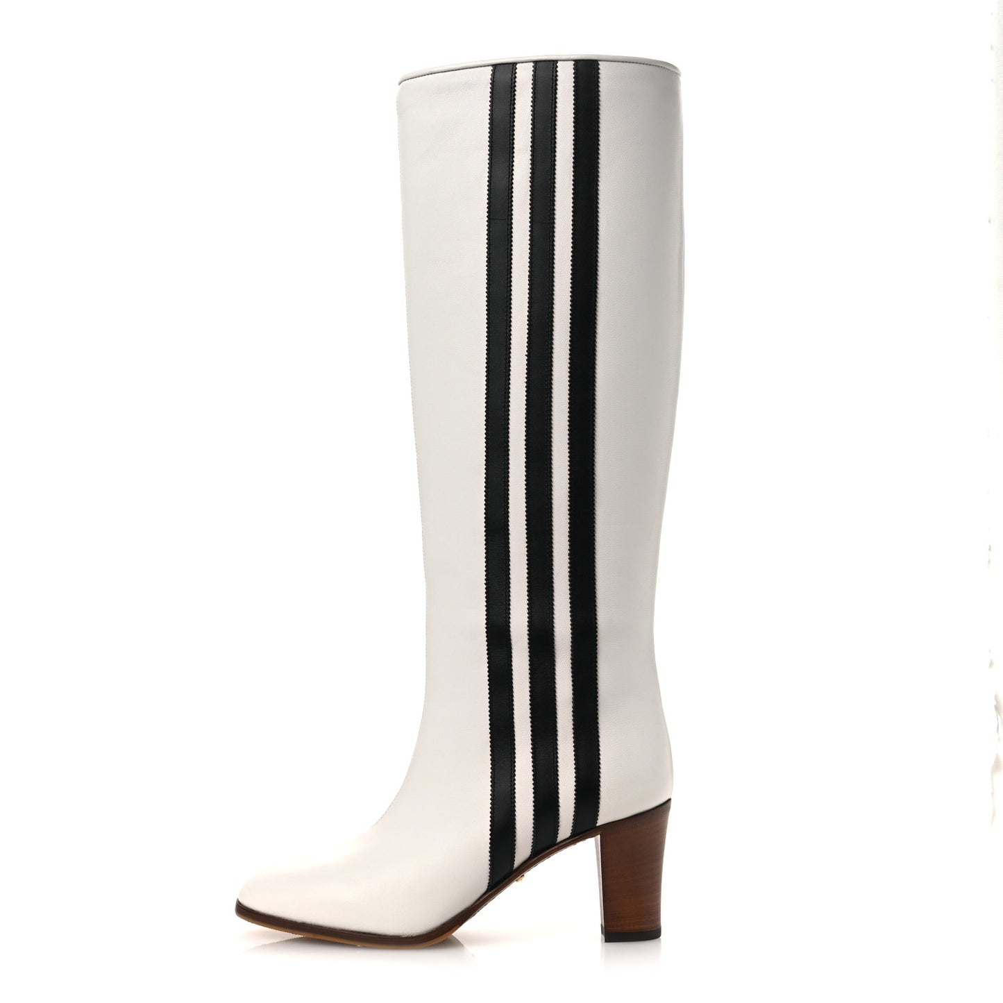 X ADIDAS Calfskin Elizabeth Knee Boots 37 White Black