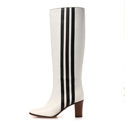 Gucci X ADIDAS Calfskin Elizabeth Knee Boots 37 White Black 1 of 10