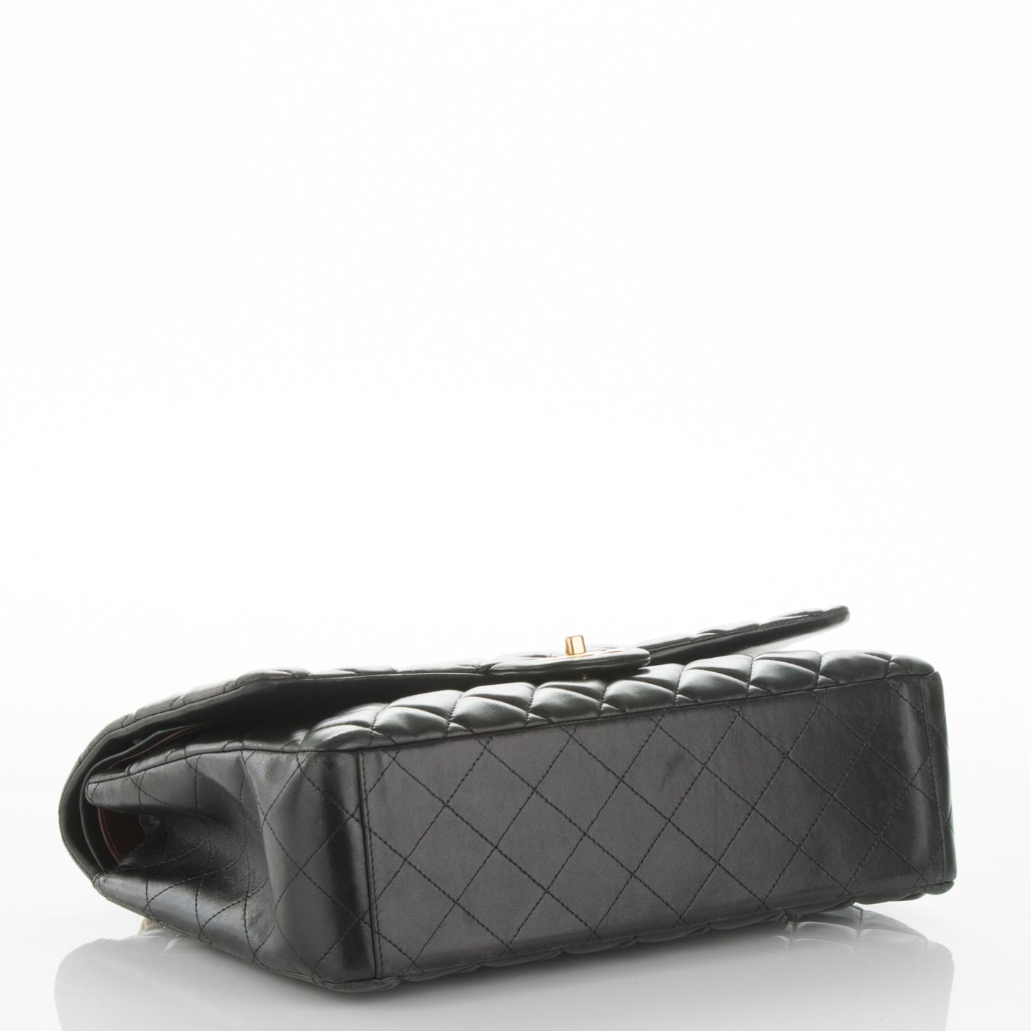 Lambskin Quilted Maxi Double Flap Black