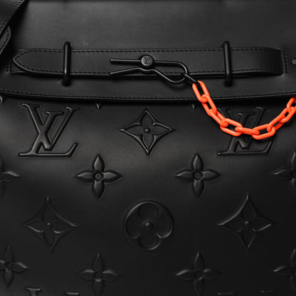 Louis Vuitton Monogram Seal Steamer Tote Black 7 of 9