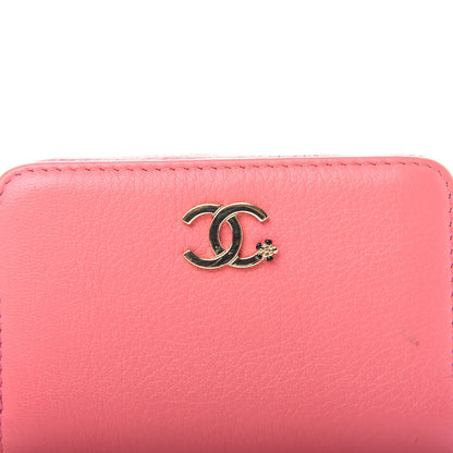 Chanel Goatskin Camellia Zip Coin Purse Pink 9 of 9