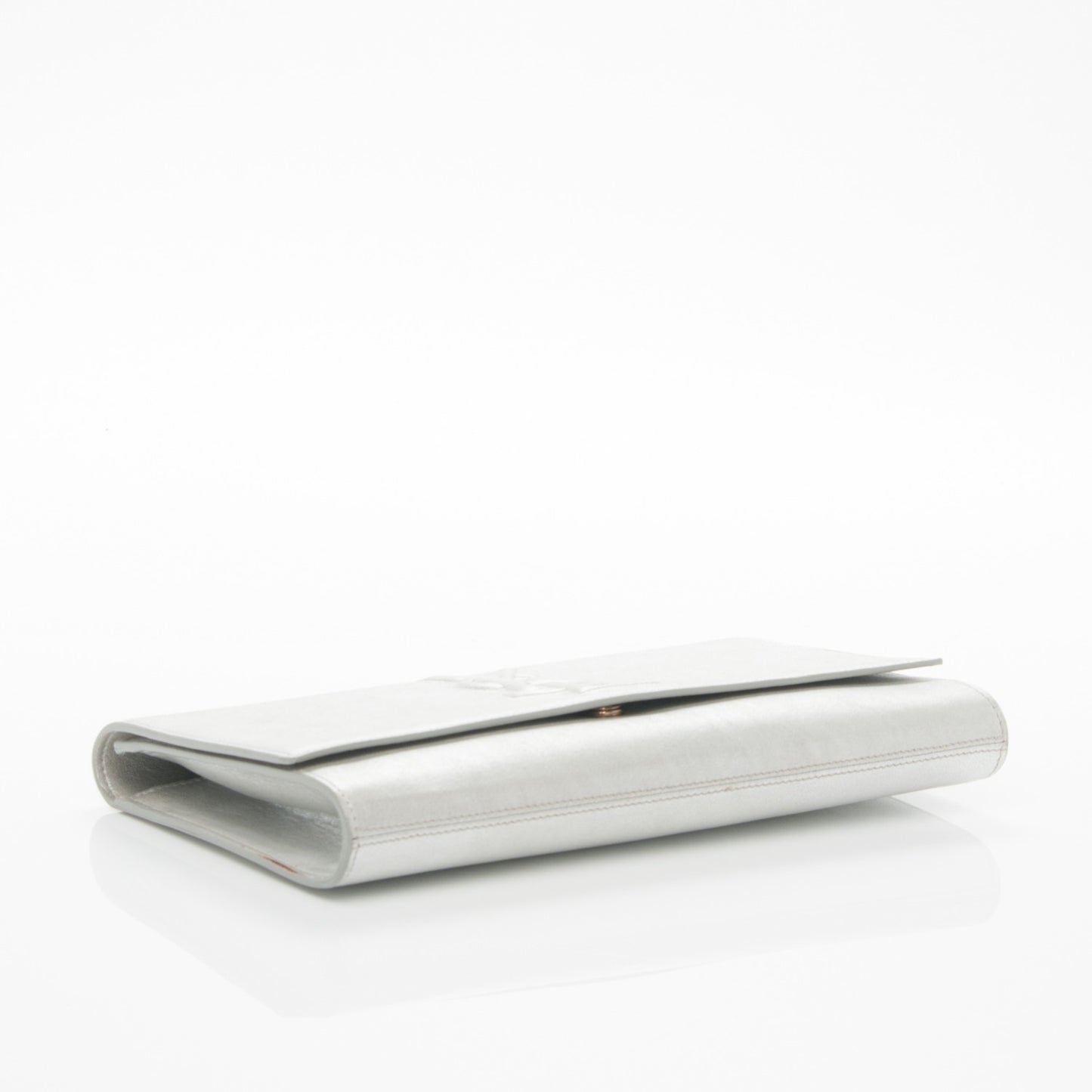 Metallic Calfskin Monogram Large Belle De Jour Clutch Silver