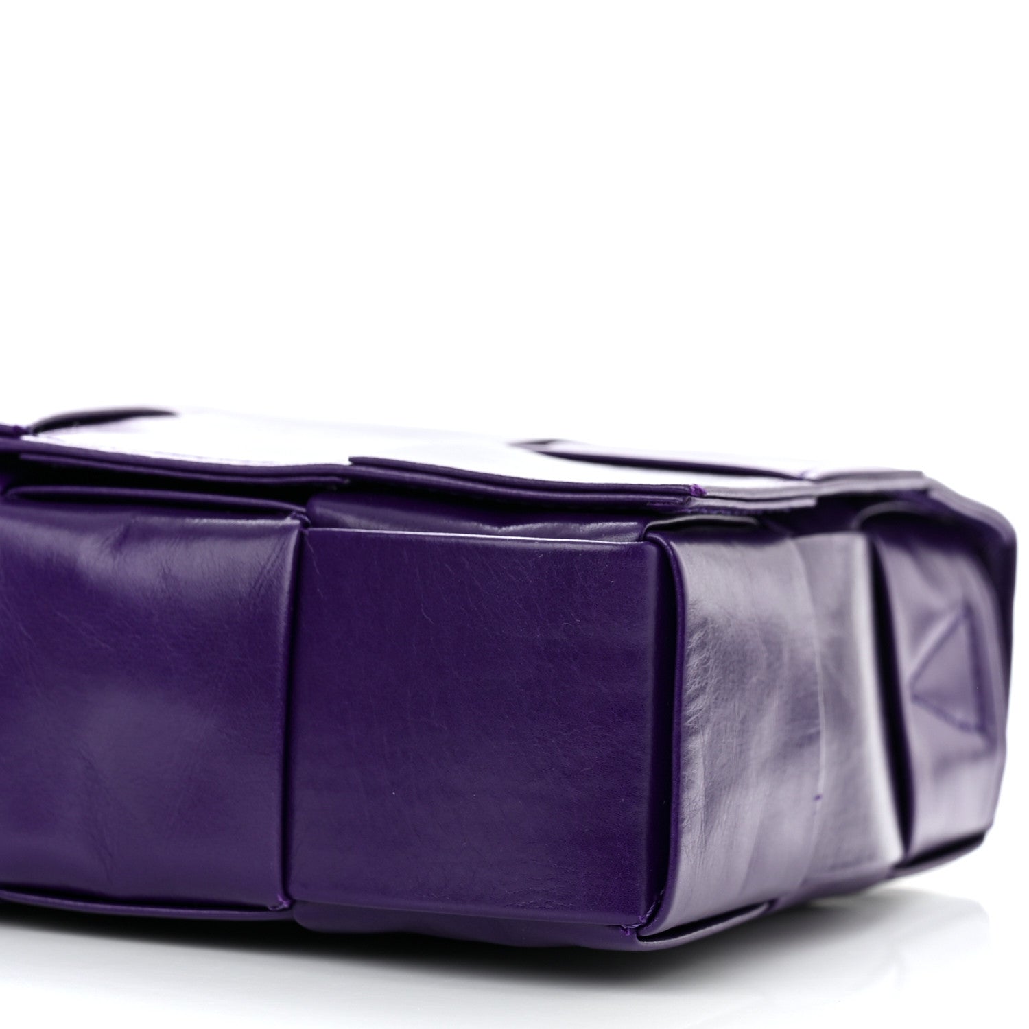 Bottega Veneta Paper Calfskin Maxi Intreccio Cassette Crossbody Bag Purple 10 of 10