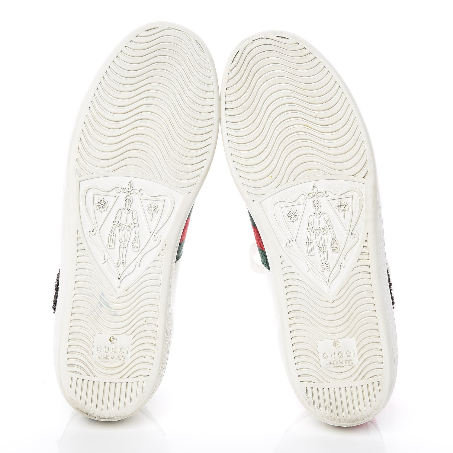 Gucci Calfskin Web Studded Arrow Ace Sneakers 36.5 White 7 of 15