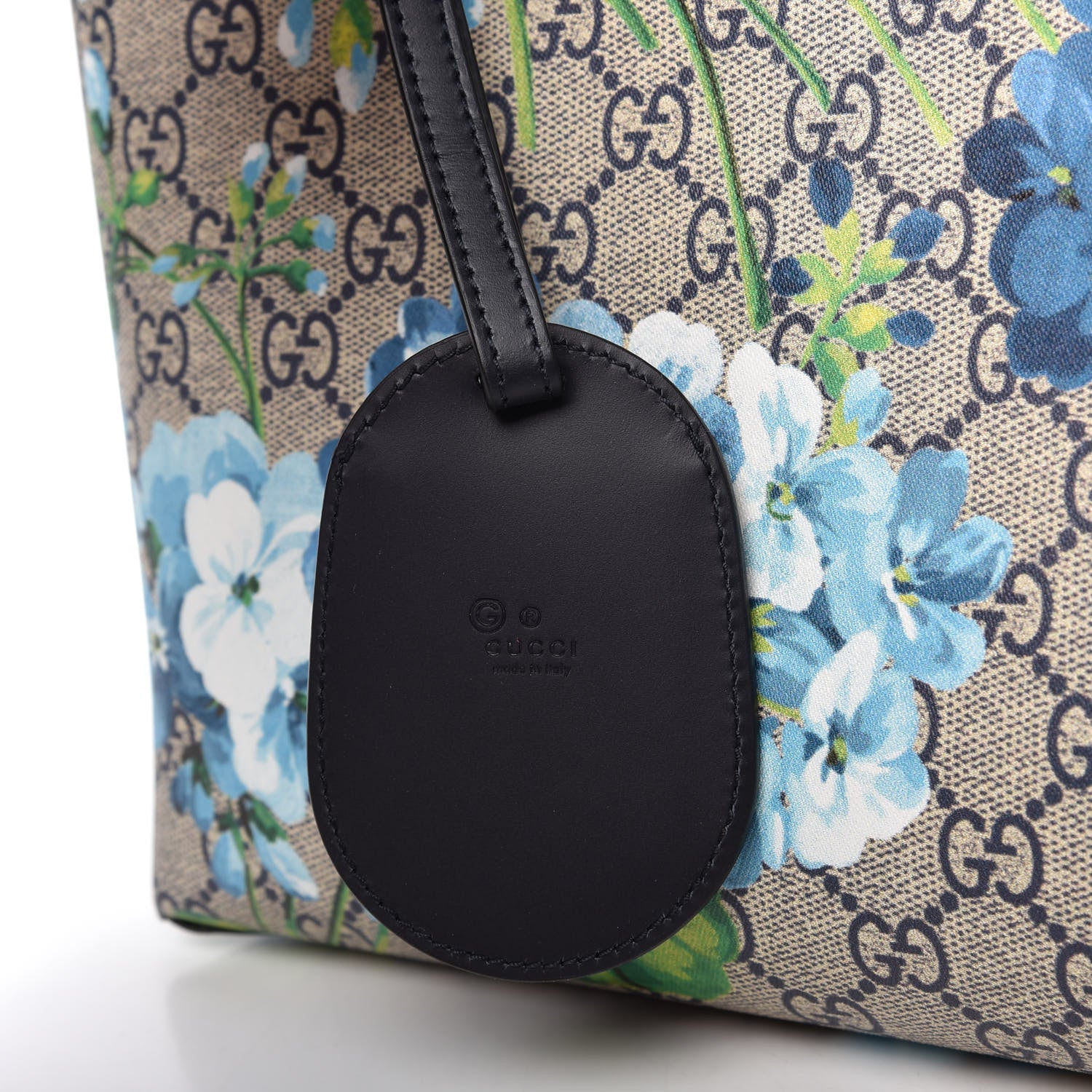 Gucci GG Supreme Monogram Blooms Small Reversible Tote Beige Blue Navy 10 of 10