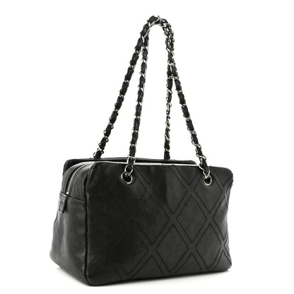 Chanel Calfskin Small Diamond Stitch Tote Black 3 of 10
