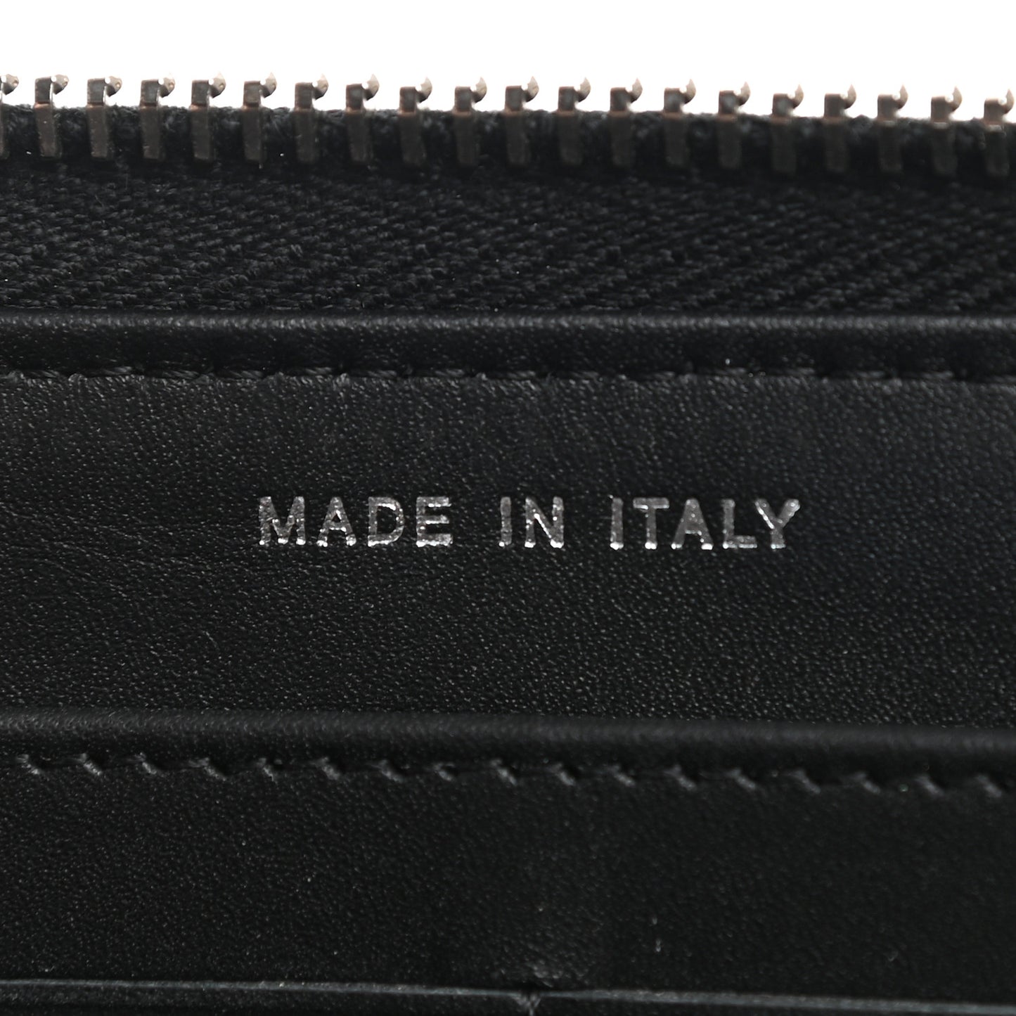 Patent Quilted Zip Around Wallet Black