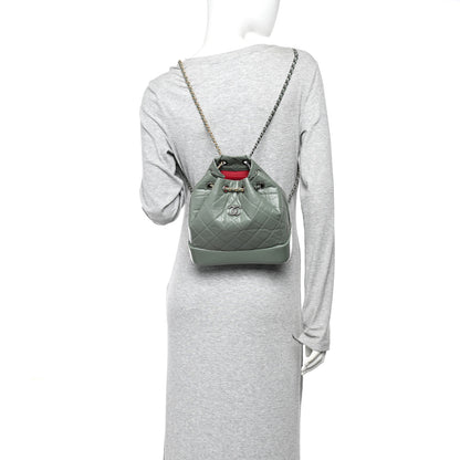 Chanel Aged Calfskin Quilted Small Gabrielle Backpack Green 2 of 12