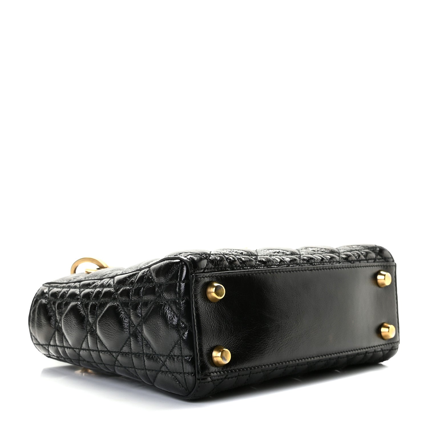 Christian Dior Crinkled Patent Cannage Small Lucky Badges My Lady Dior Black 4 of 12