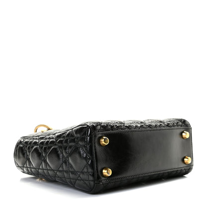 Christian Dior Crinkled Patent Cannage Small Lucky Badges My Lady Dior Black 4 of 12