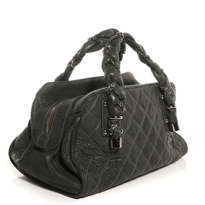 Chanel Distressed Lambskin Lady Braid Bowler Dark Grey 2 of 7