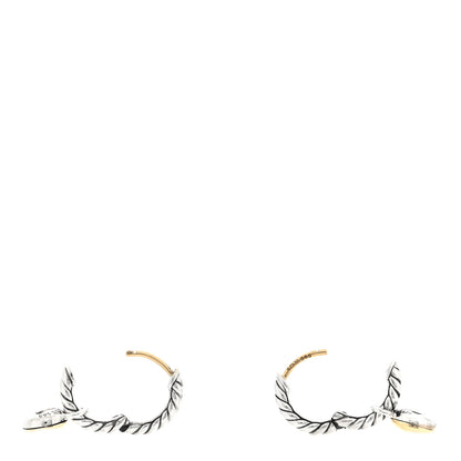 David Yurman Sterling Silver 14K Yellow Gold Diamond Petite Cable Huggie Hoop Drop Earrings 3 of 5