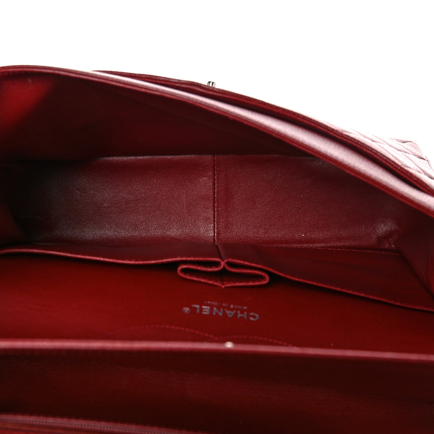 Caviar Quilted Jumbo Double Flap Dark Red