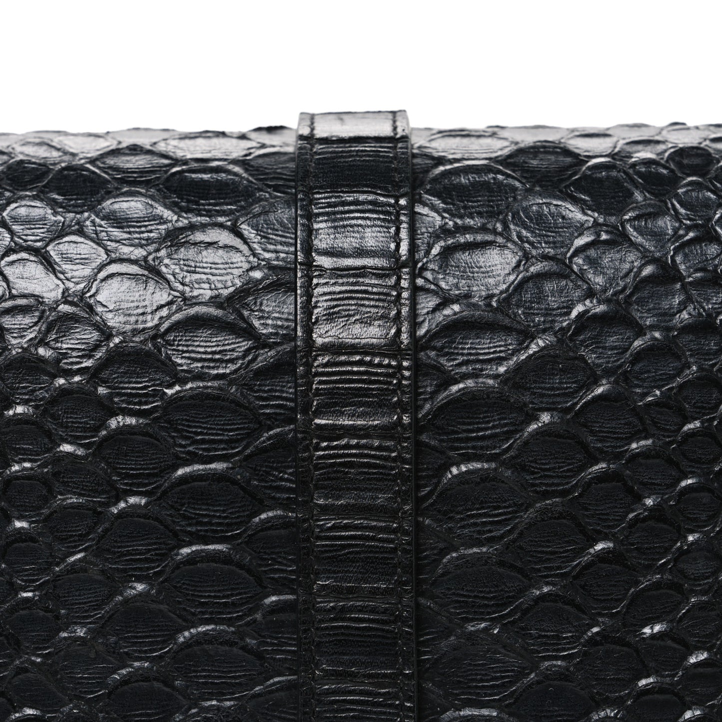 Snake Calfskin Embossed Monogram Large College Satchel Black