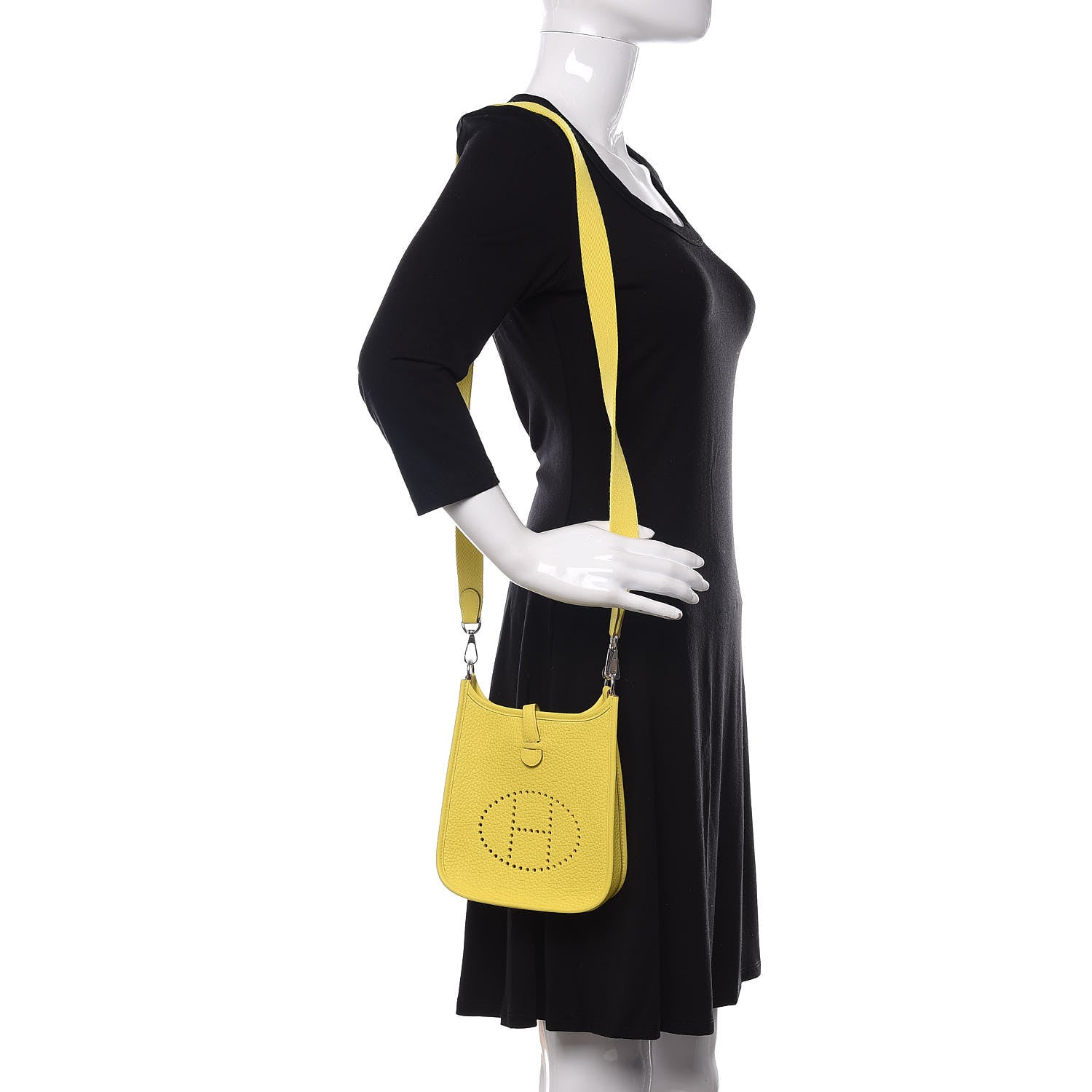 Hermes Taurillon Clemence Evelyne TPM Lime 2 of 11