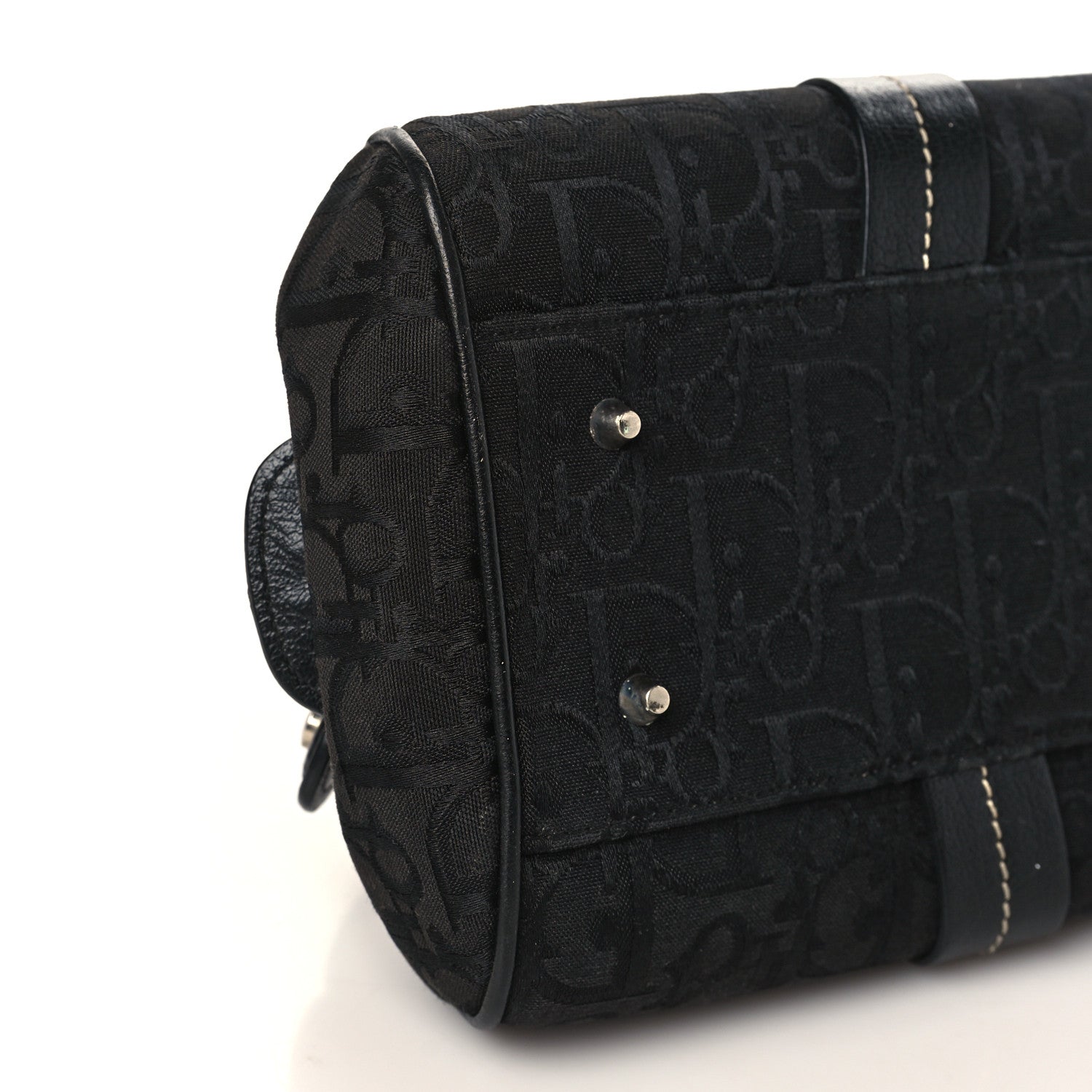 Christian Dior Monogram Vintage Flowers Frame Satchel Black 8 of 11
