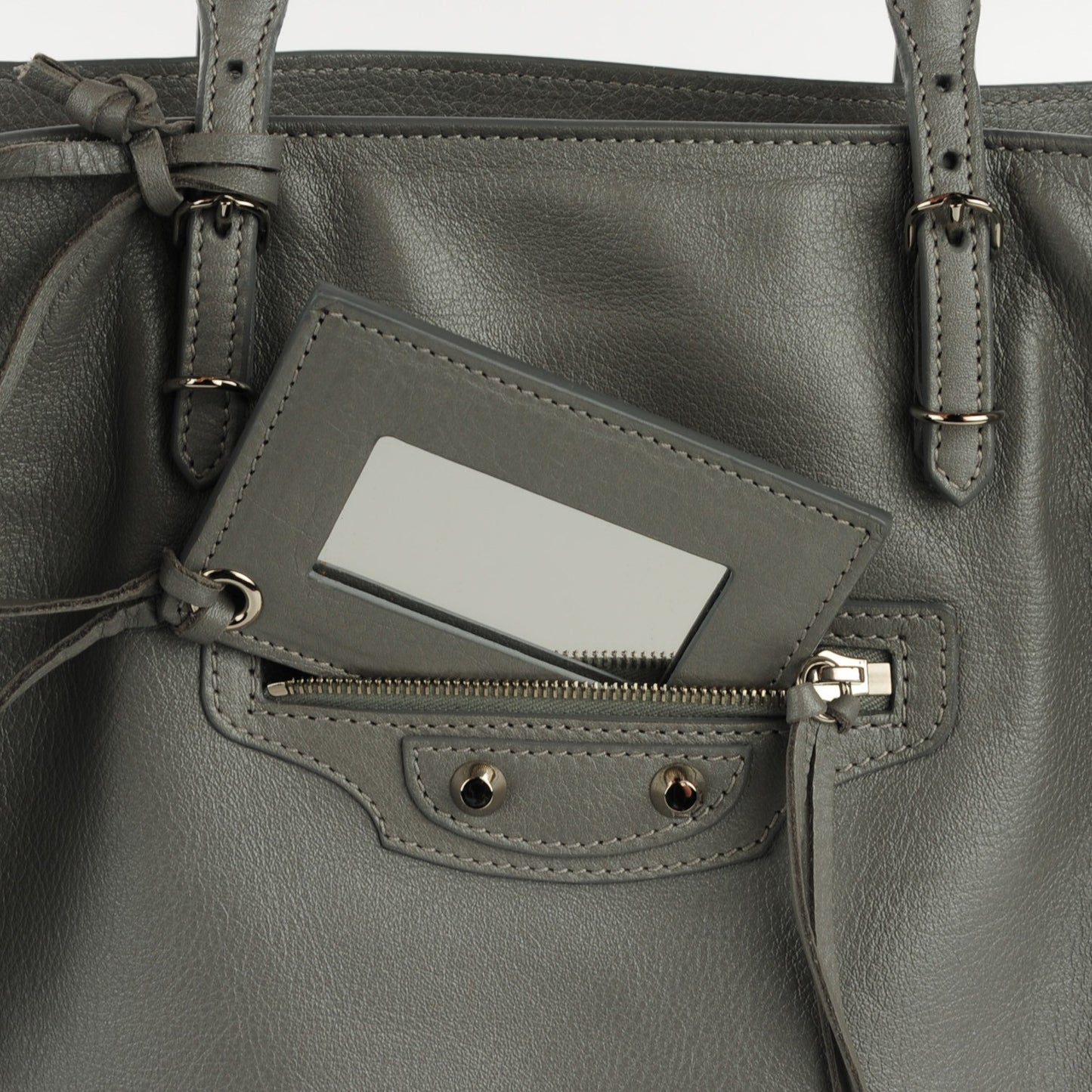 Calfskin Papier A5 Zip Around Tote Metal Grey