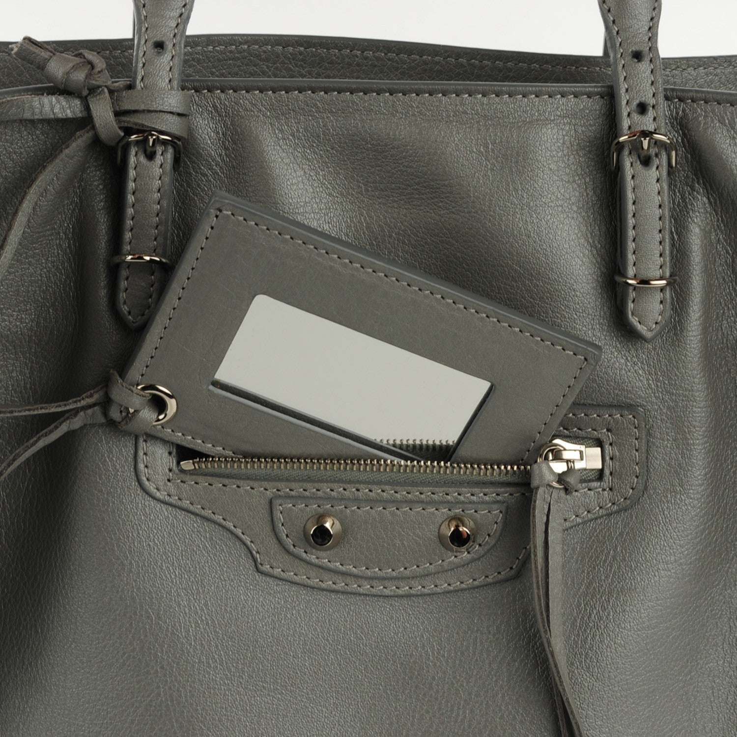 Balenciaga Calfskin Papier A5 Zip Around Tote Metal Grey 6 of 9