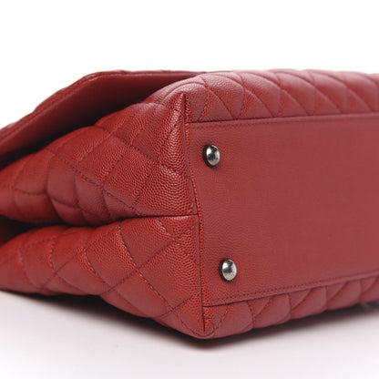 Chanel Caviar Quilted Small Coco Handle Flap Red 9 of 11
