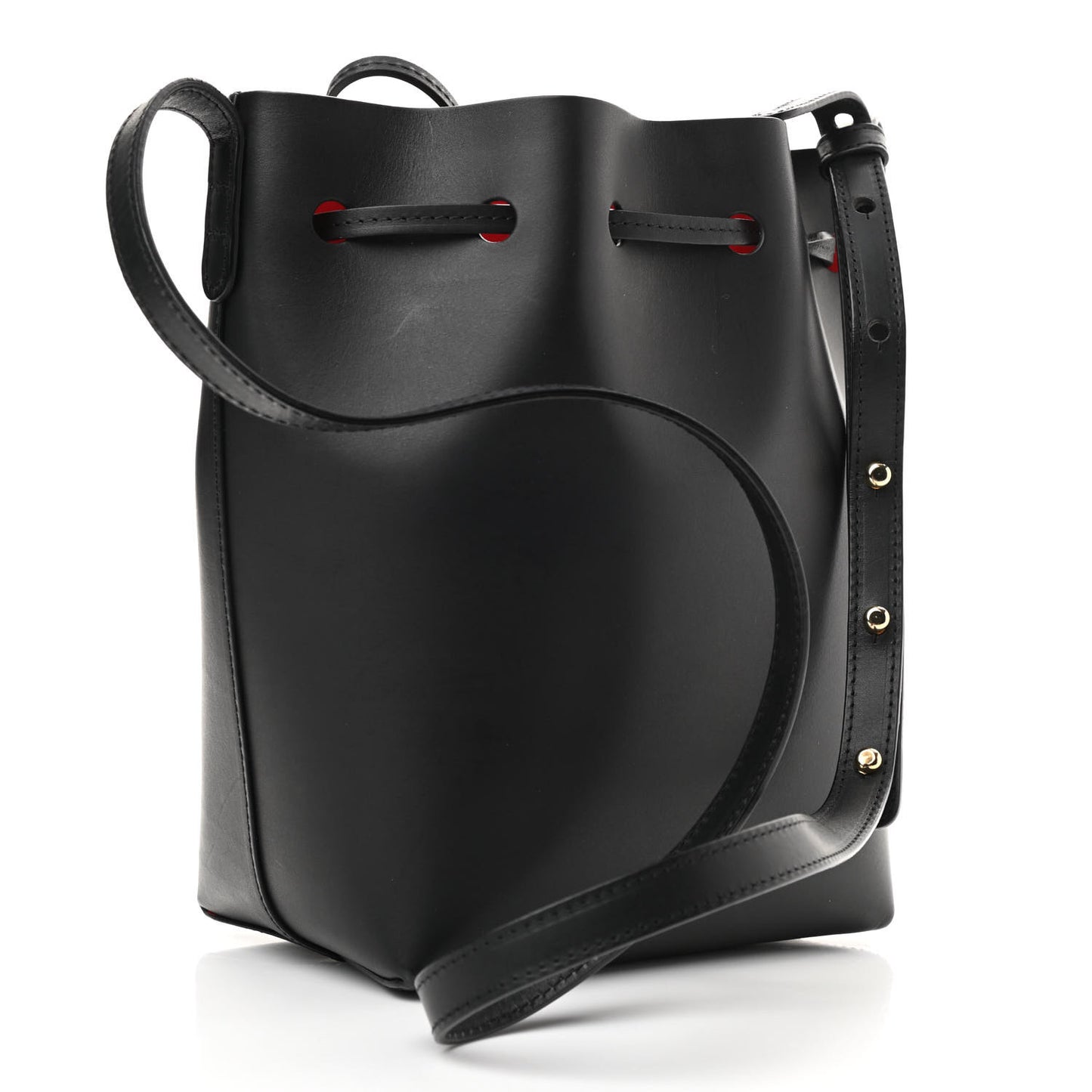 Vegetable Tanned Calfskin Bucket Bag Black Flamma