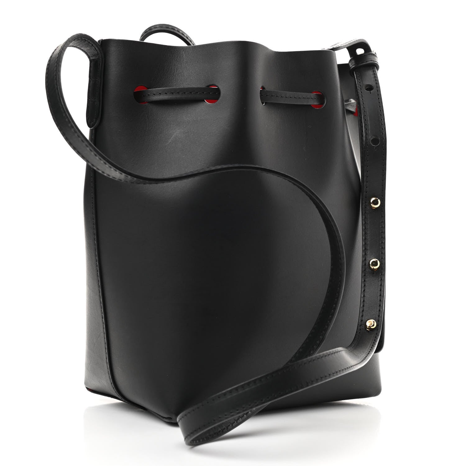 Mansur Gavriel Vegetable Tanned Calfskin Bucket Bag Black Flamma 3 of 11