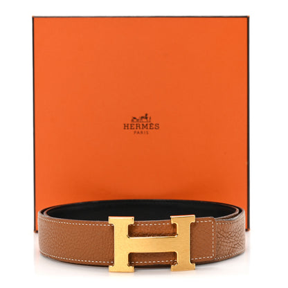 Hermes Box Togo 32mm H Belt 90 36 Black Gold 6 of 6