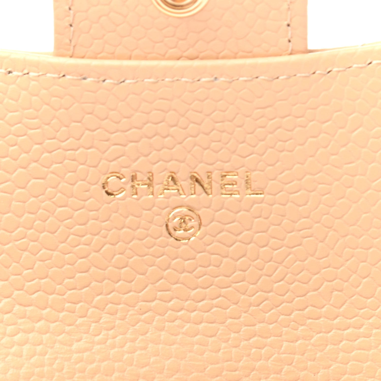 Chanel Caviar Quilted Flap Card Holder Wallet Beige 6 of 8