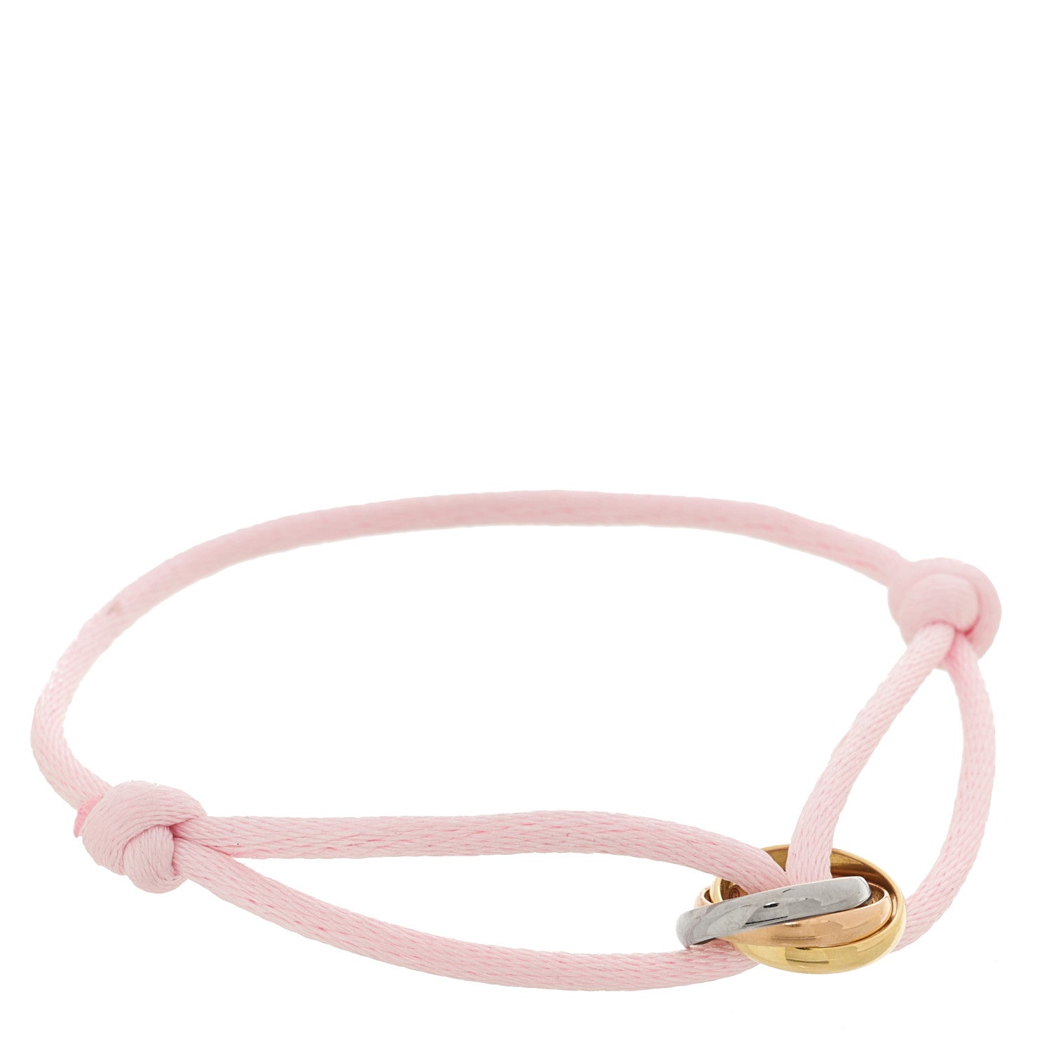 Cartier 18K Pink Yellow White Gold Trinity Adjustable Cord Bracelet Pink 1 of 7