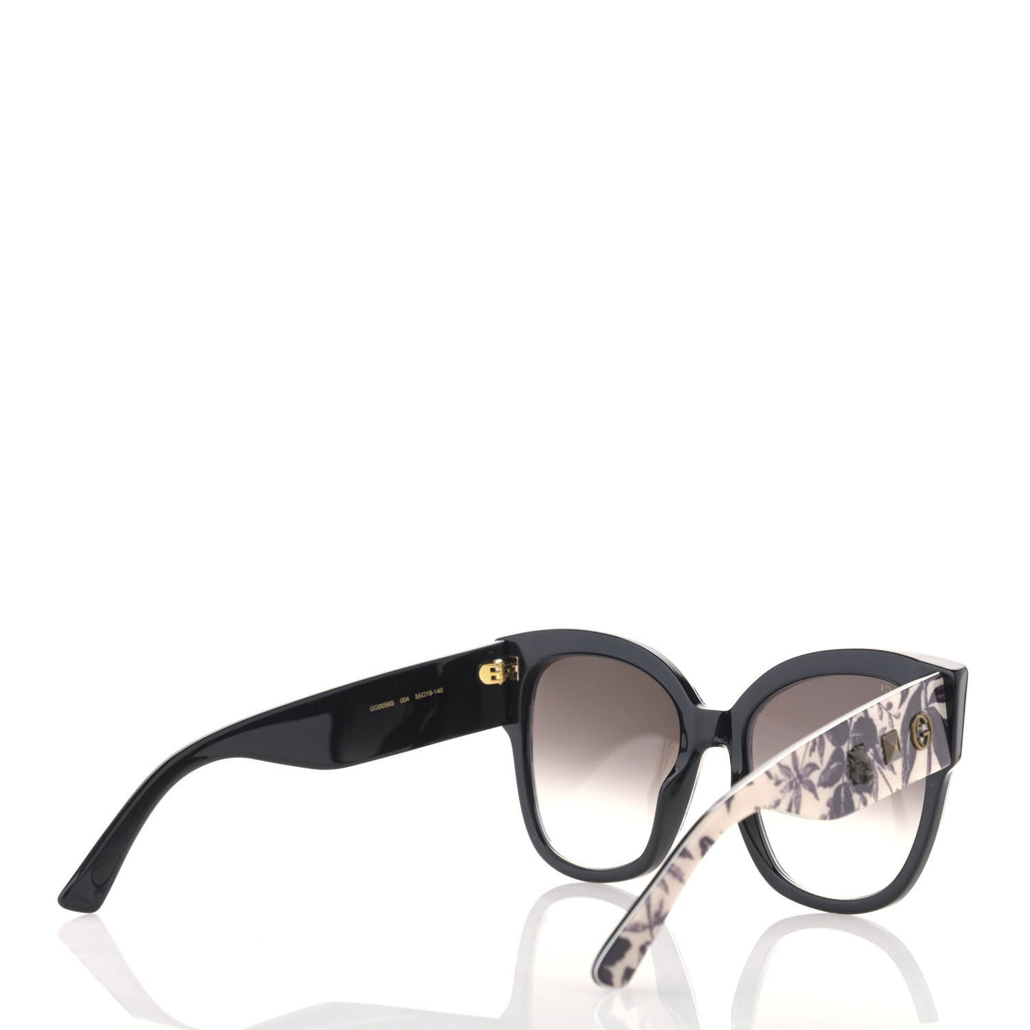 Acetate Herbarium Print Square Frame Sunglasses GG0059S White