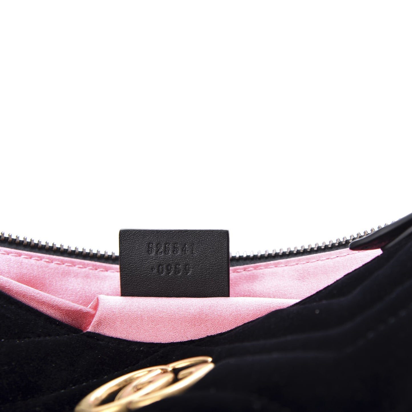 Velvet Matelasse GG Marmont Zip Pouch Black