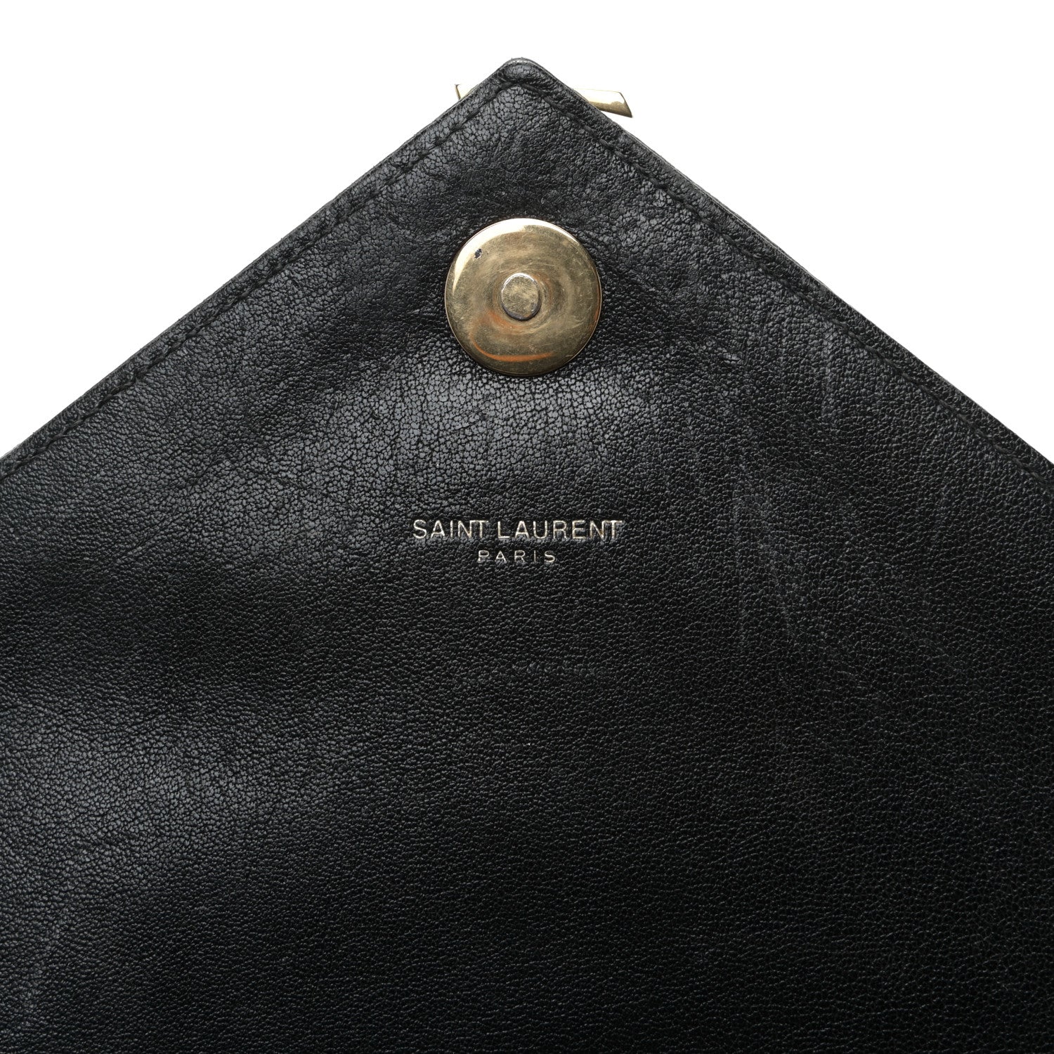 Saint Laurent Sheepskin Matelasse Chevron Monogram Medium College Bag Black 6 of 6
